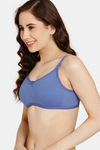 Rosaline Everyday Double Layered Non-Wired 3/4th Coverage T-Shirt Bra - Amparo Blue — thumbnail 3